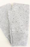 Gray socks with small black dots on a white background