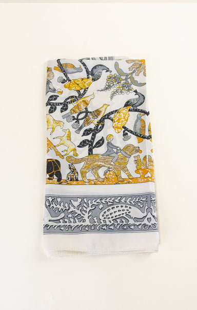 Decorative towel with animal pattern on a white background