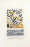 Decorative towel with animal pattern on a white background