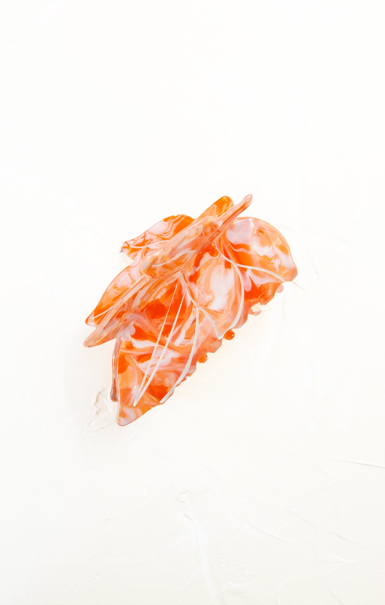 Orange leaf on white backround