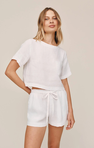 shop-at-grace-bella-dahl-double-pleat-tie-shorts-whte-front