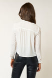 BETSY BOW BLOUSE-off white,tied bow around neck,long sleeve,button cuffs,v-neck