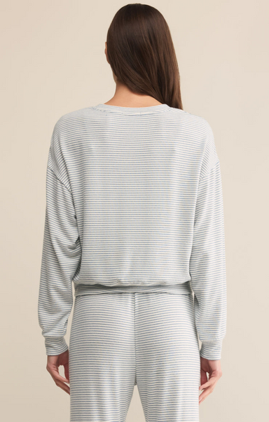 Shop At Grace, Bisou Stripe Long Sleeve, crystal, pajama top, Z Supply