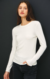 Shop At Grace, Blair LS Top, ivory, long sleeves, round neck