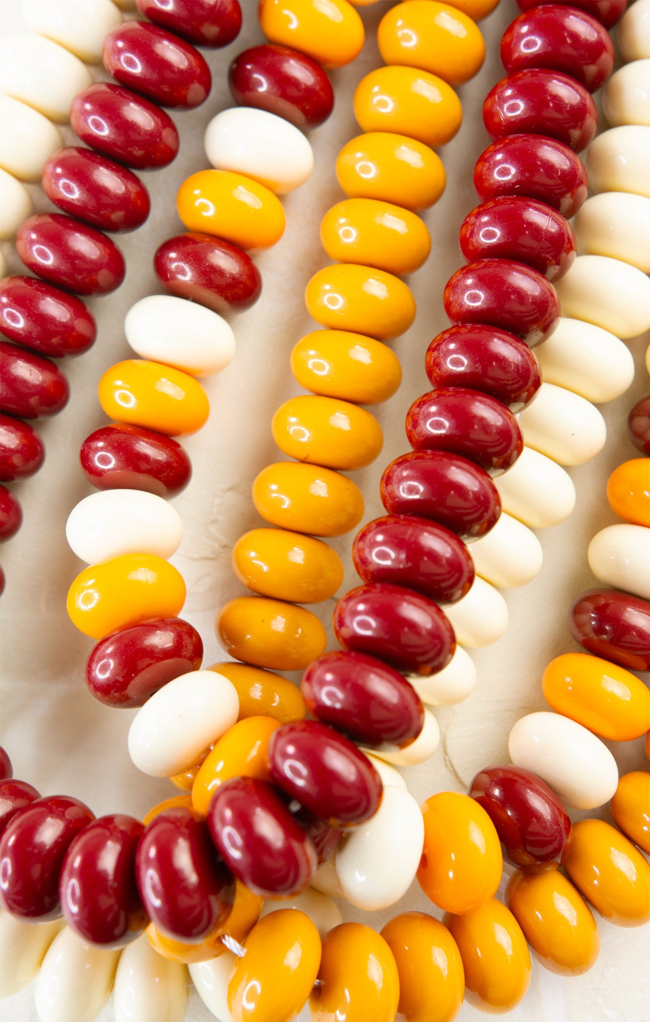 Colorful bean pattern on a white background