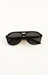 Black sunglasses on a white background