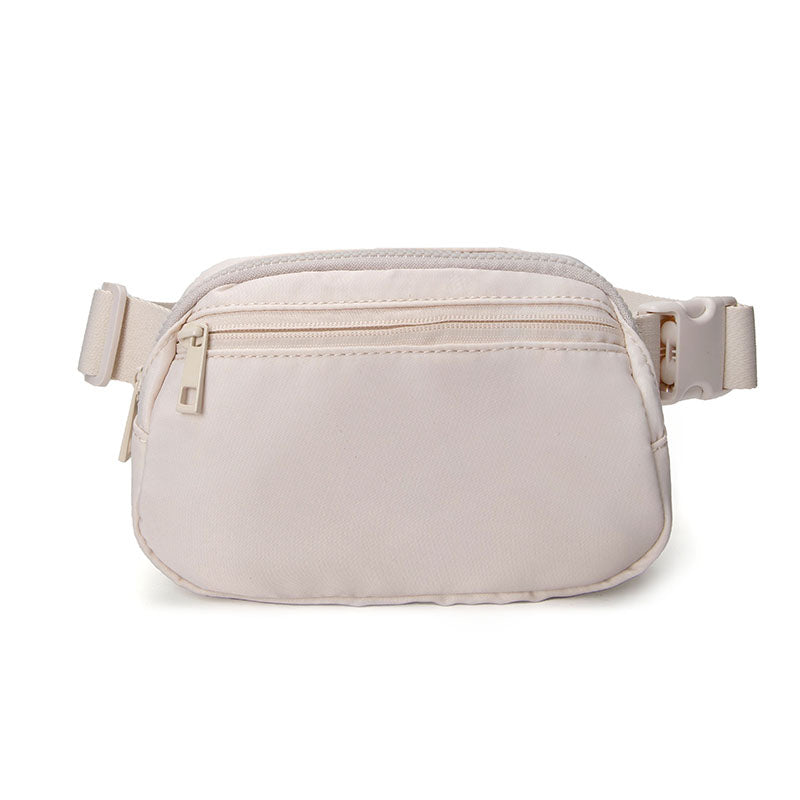 CASUAL FANNY PACK-black,camel,ivory,fanny pack,zippered pockets,adjustable strap,buckle