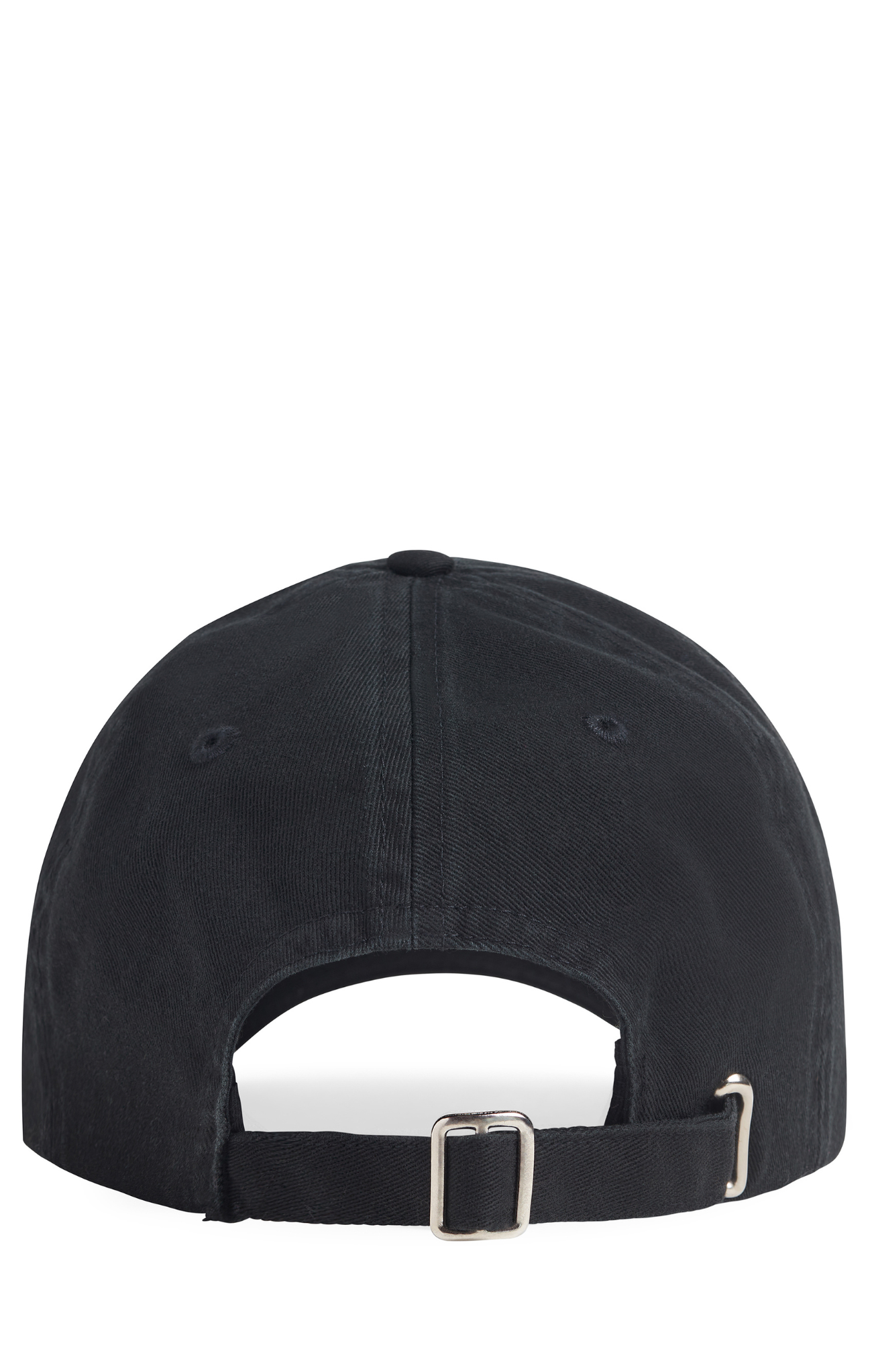 Black cap with a buckle on a white background