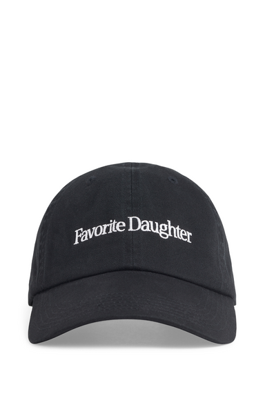 Black cap with 'Favorite Daughter' text on a white background
