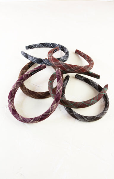 Plaid headbands on a white background