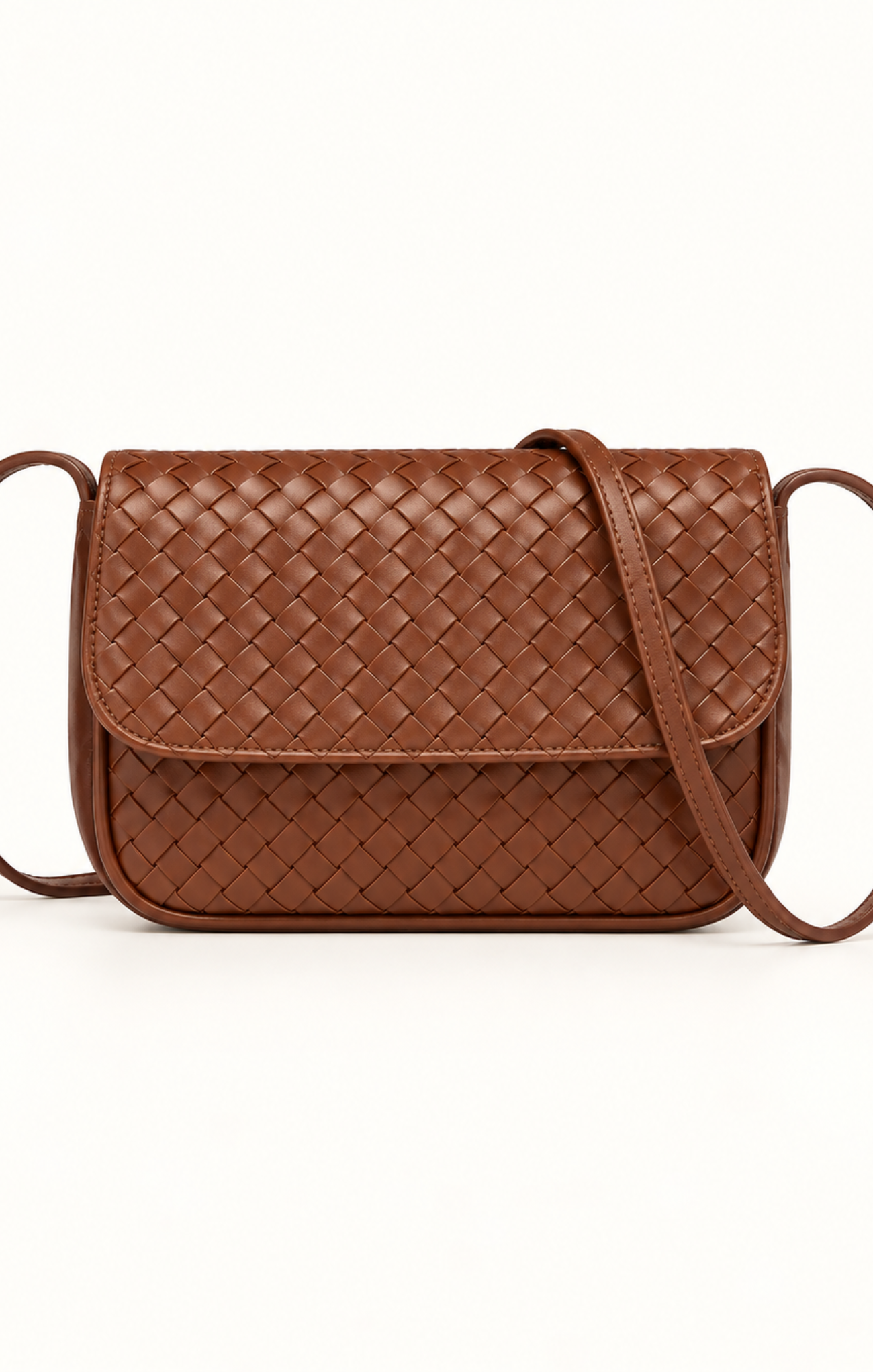 Cleo Brown Woven Cross Body Bag
