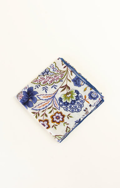 Floral patterned fabric on a white background