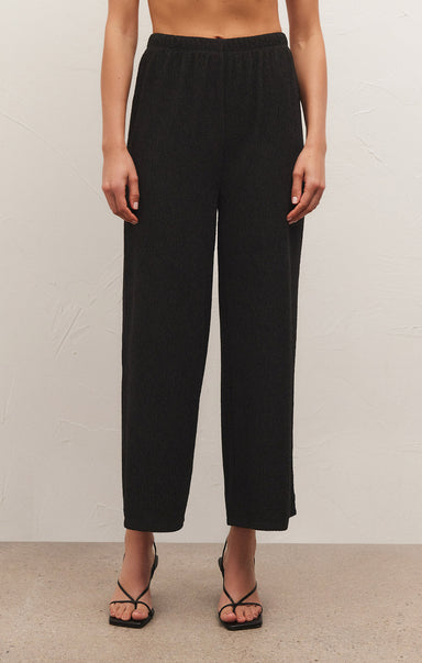CRINKLE SCOUT PANT-black,crinkle fabic,adjustable waist,crop pant