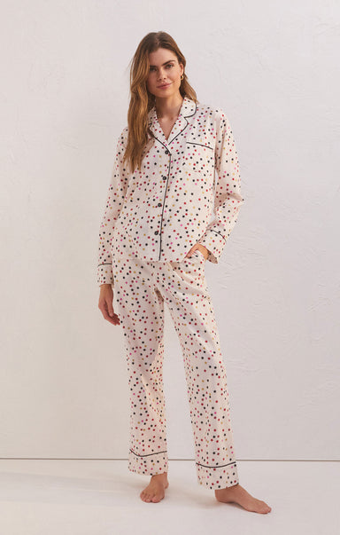 DREAMER STAR PJ SET-vanilla ice, star print, shirt and pant set, button up, pocket