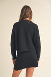 ELIANA KNITTED SWEATER JACKET-black,button up,front pockets,knitted,round neck,long sleeve,jacket