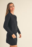 ELIANA KNITTED SWEATER JACKET-black,button up,front pockets,knitted,round neck,long sleeve,jacket