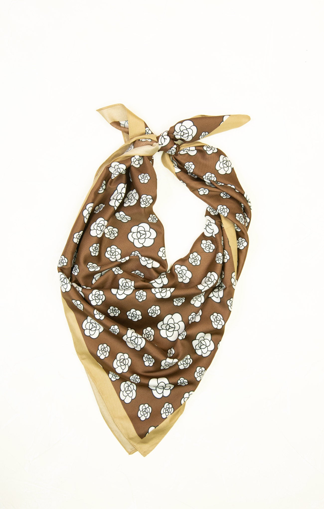 Floral patterned bandana on a white background