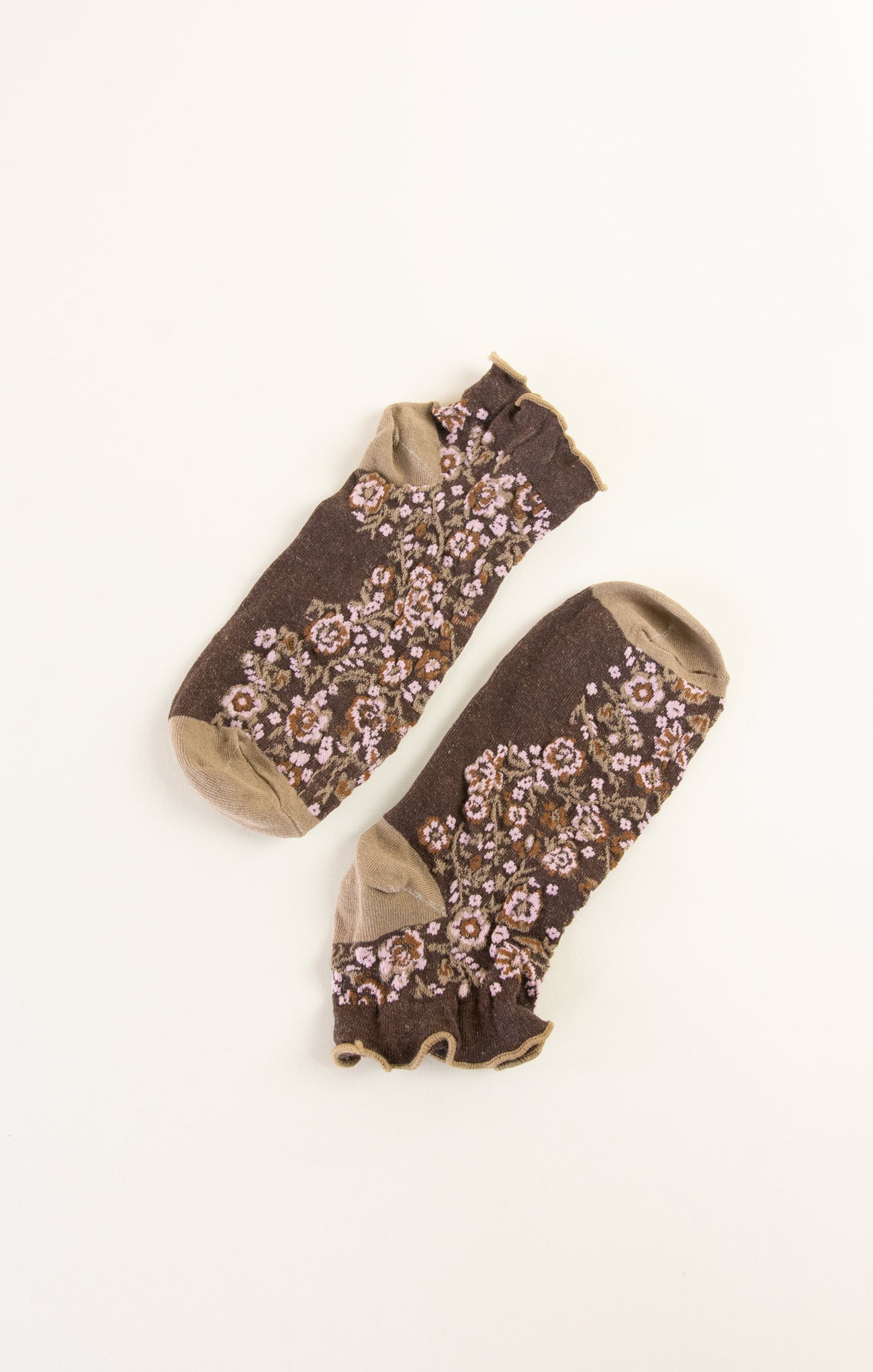 Fall Floral Ruffle Ankle Sock