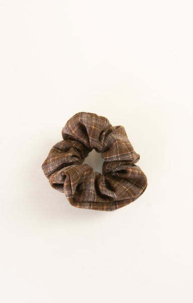 Plaid scrunchie on a white background