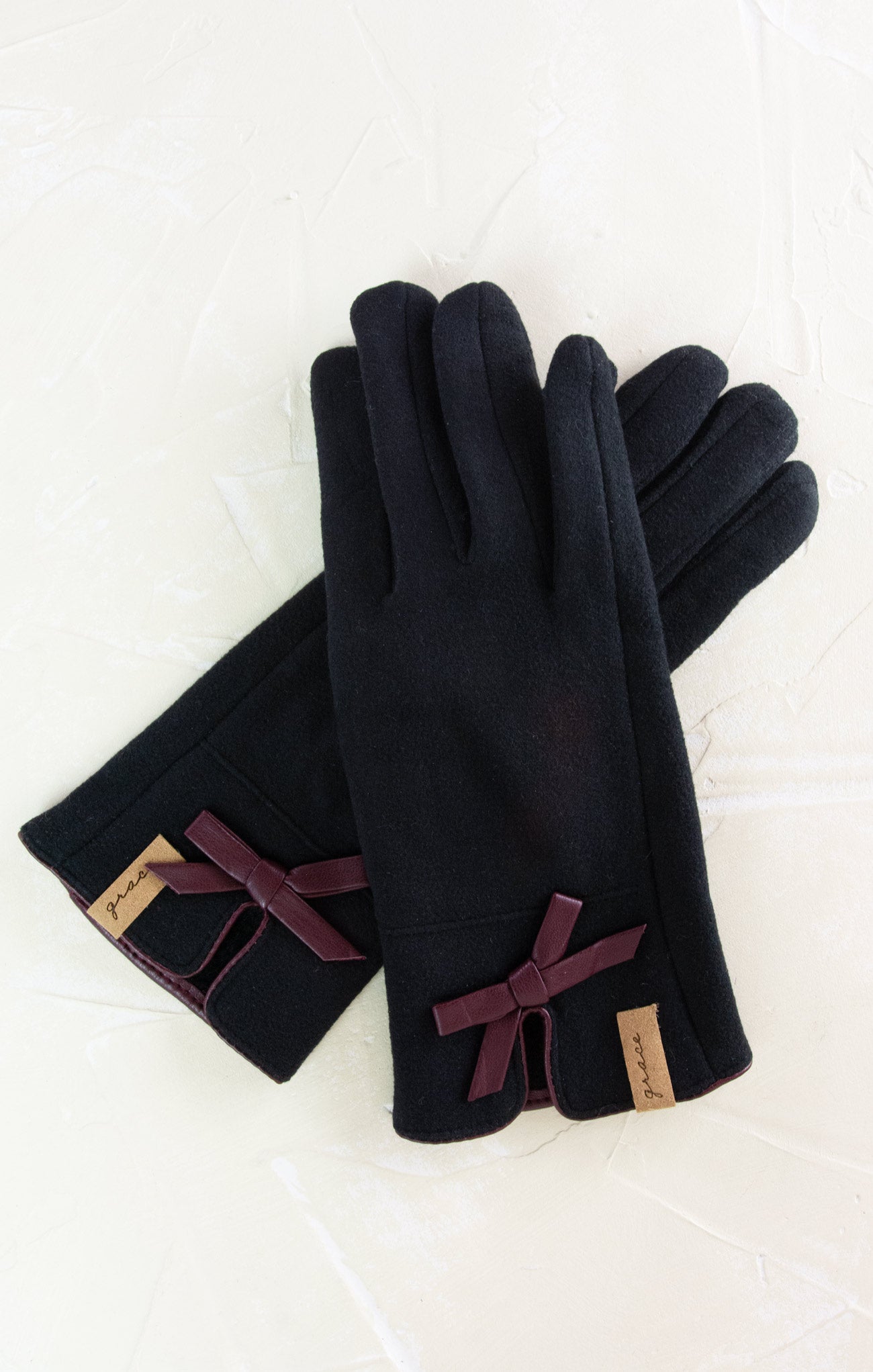 Faux Suede Bow Glove