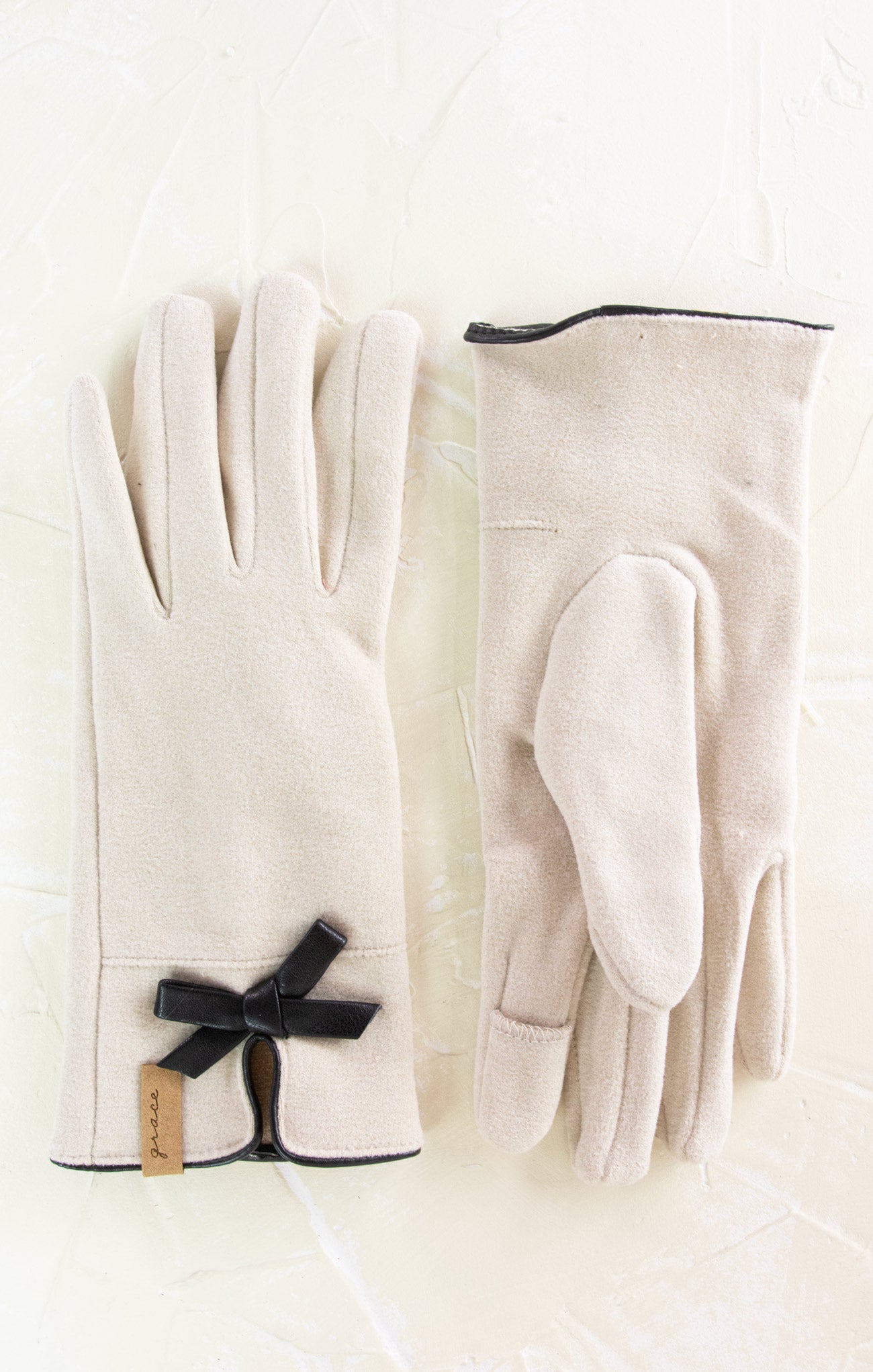 Faux Suede Bow Glove