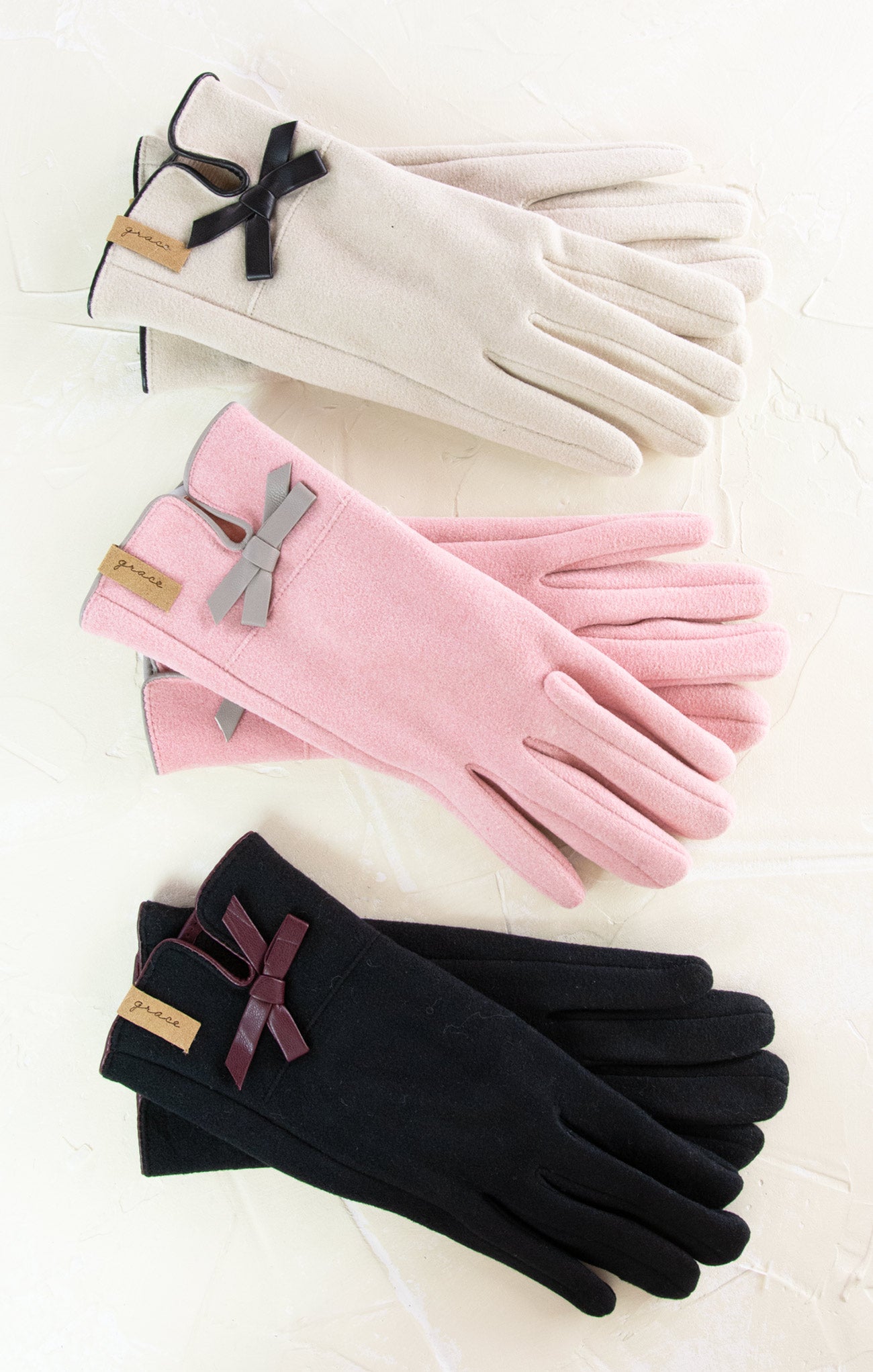 Faux Suede Bow Glove