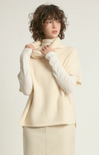 Shop At Grace, Flowy Neck Vest, ivory, short sleeves, cowl neck