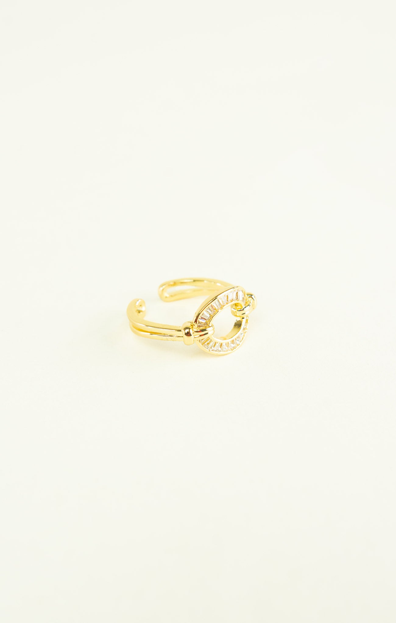 Gold ring on a white background