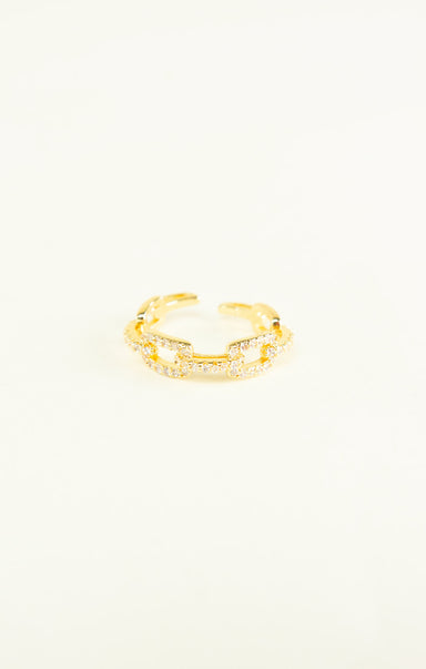Gold ring on a white background
