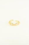 Gold ring on a white background