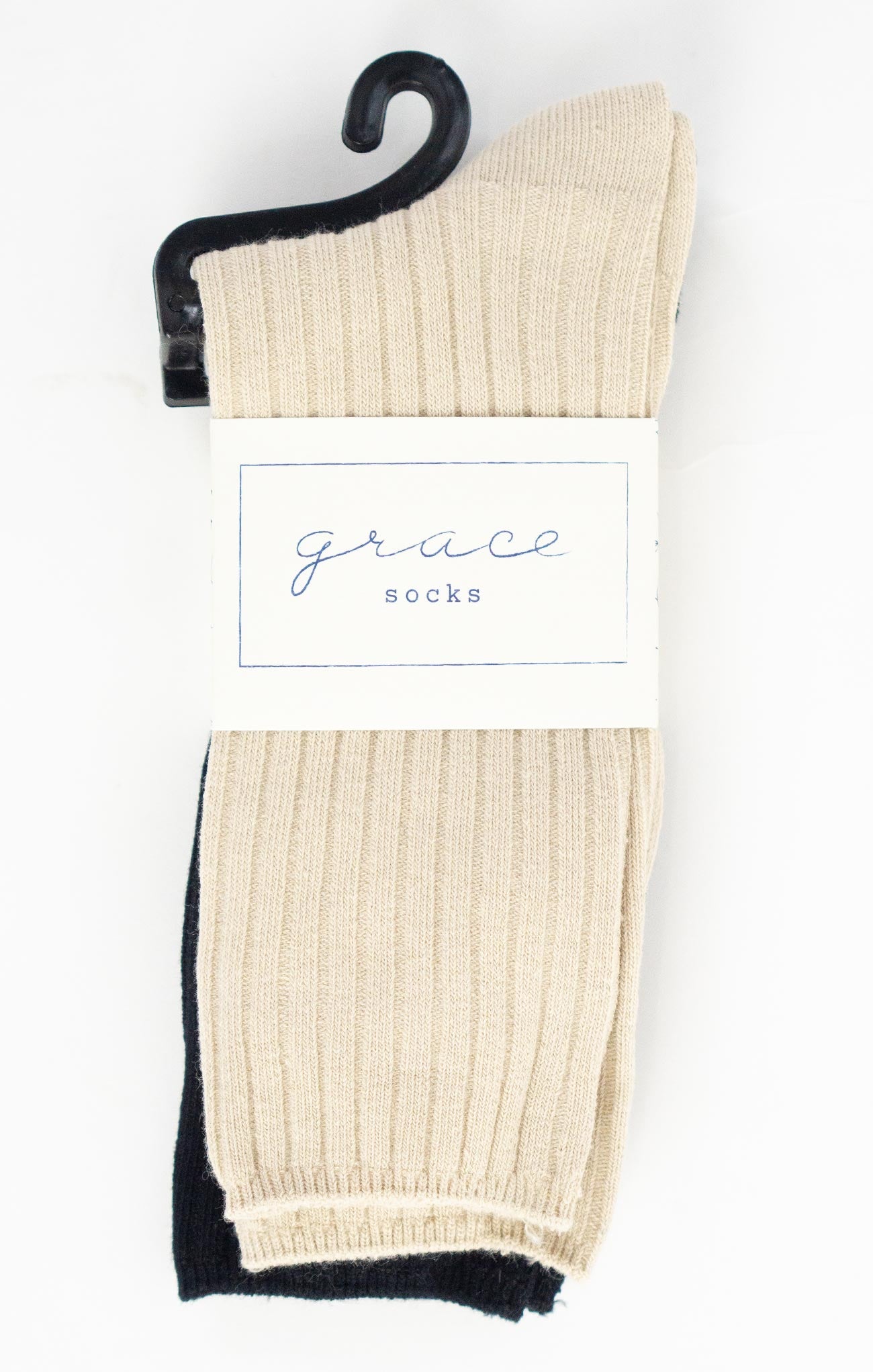 GRACE SIGNATURE TALL SOCKS 2 PACK-black beige,olive hunter,navy charcoal,tall socks,solid pattern