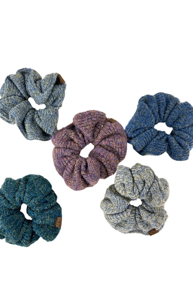 KNIT SCRUNCHIE-denim,steel blue,dove,seagreen,dark mauve,knit scrunchie,jumbo
