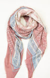 Pink patterned scarf on a white background