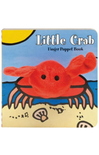 Children's book titled 'Little Crab' with a red crab illustration on a blue background.