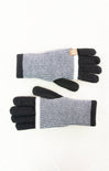 Pair of gray and black gloves on a white background