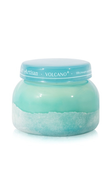 Jar of Volcano candle on a white background