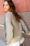 LYDIA SWEATER-black sesame,two tone sweater,long sleeve,round neck,knitted, sweater