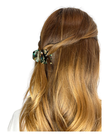 MEDIUM ACETATE HAIR CLIP- medium hair clip, acetate, multi colored