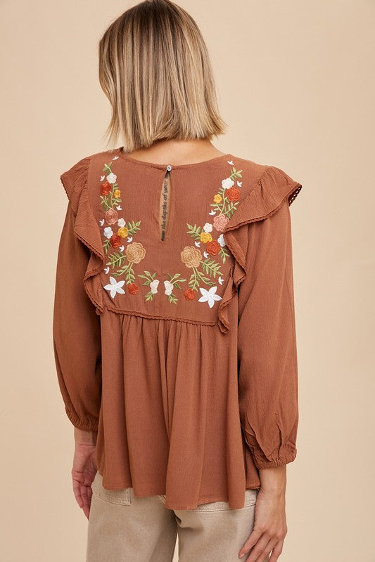 Millie Embroidered Blouse -  ShopatGrace.com