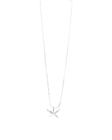 MINI STARFISH NECKLACE- Small starfish on a plain chain, silver