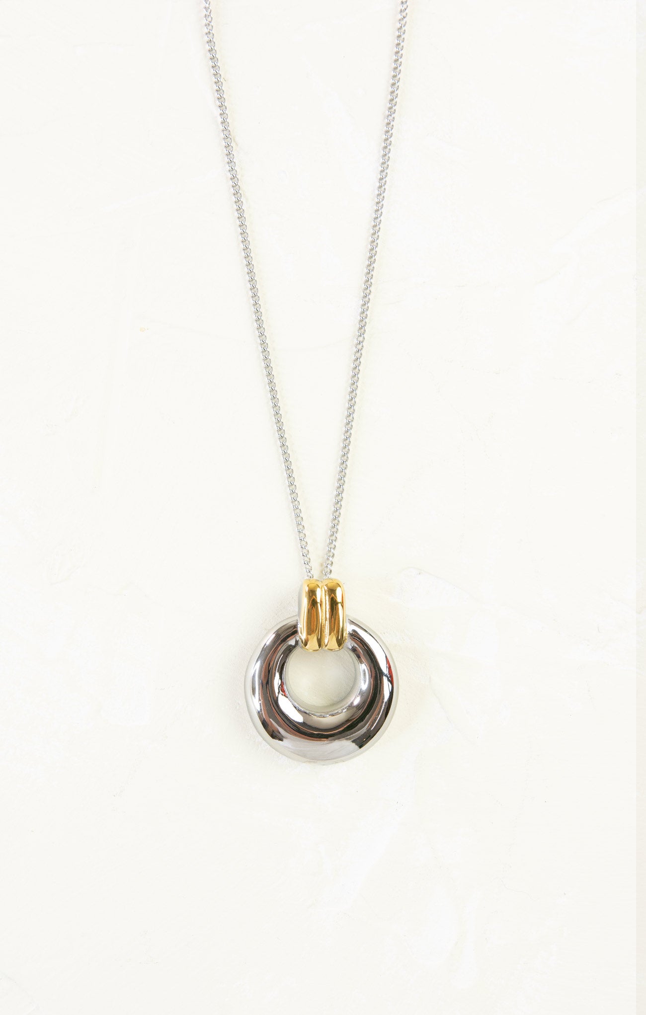 silver and gold pendant necklace