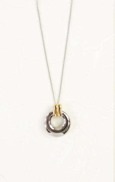 silver and gold pendant necklace