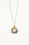 silver and gold pendant necklace