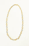 gold and silver oval chain necklace