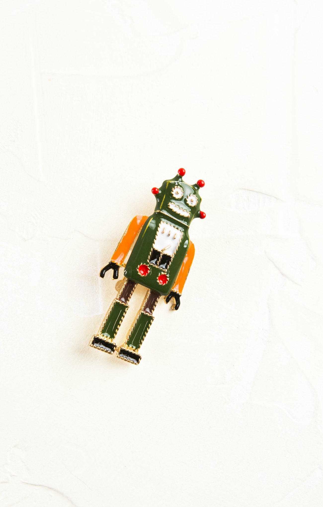 Toy robot on a white background