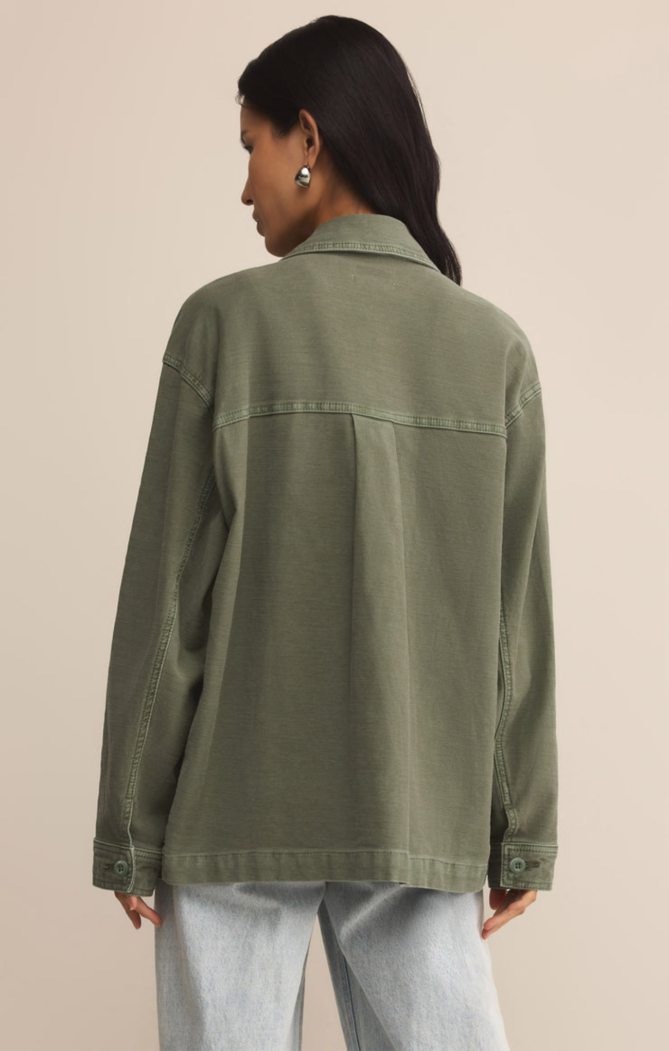 Shop At Grace, On The Road Relaxed Chore Jacket, hunter green