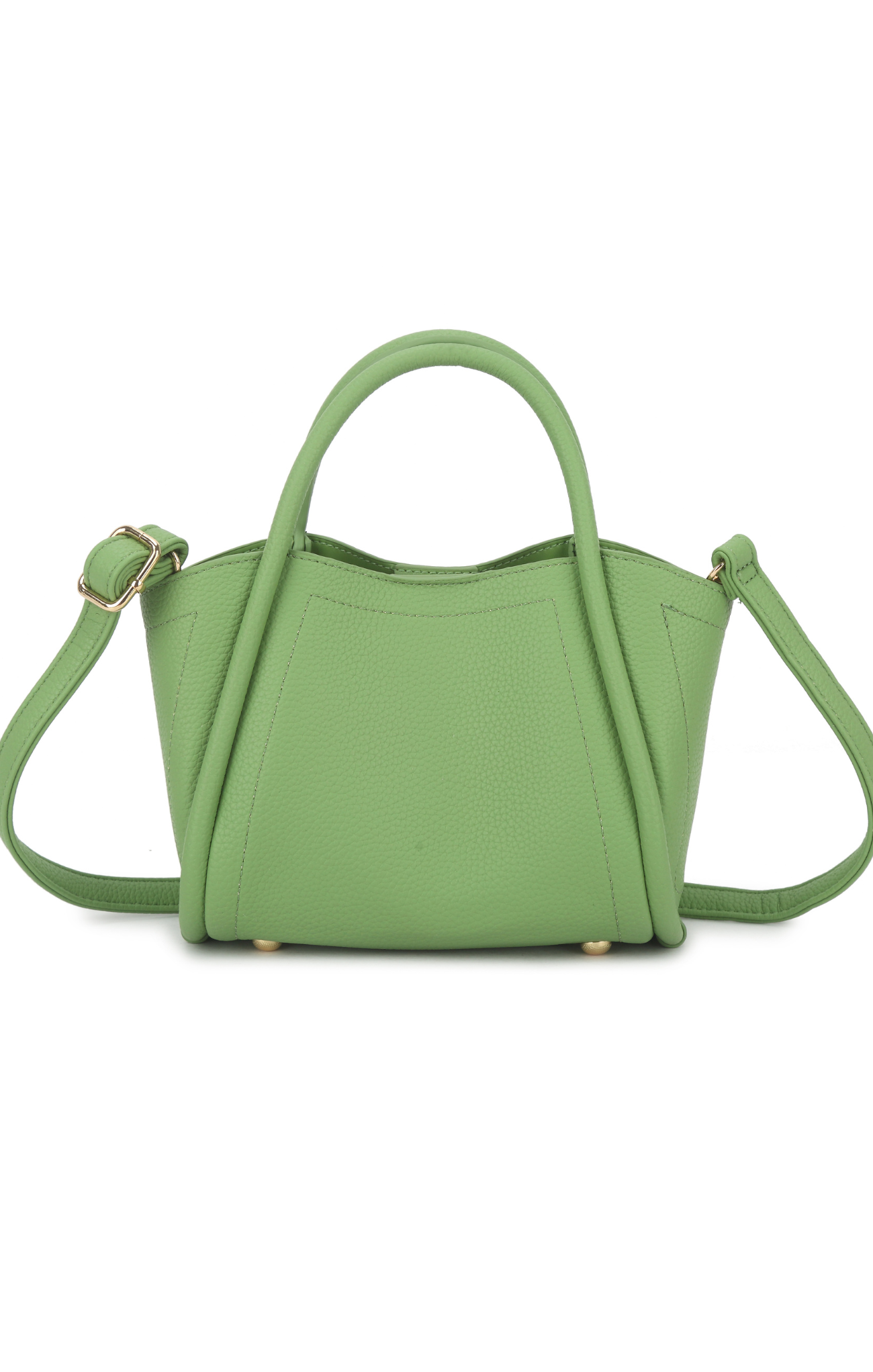 Green shoulder bag on white background 
