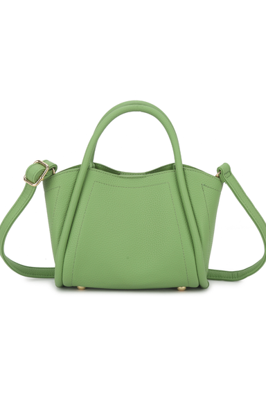 Green shoulder bag on white background 