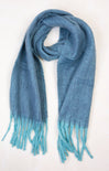 Blue scarf with turquoise tips on a white background