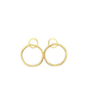 RING LINK EARRINGS- Gold double linked earring, top link is smaller than the bottom. lightweight